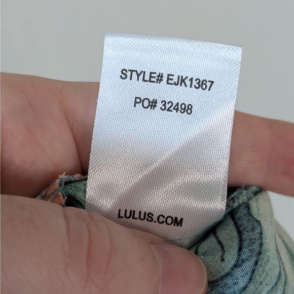 Lulus Coast of Carolina Green Tropical Print Wrap Front Ruffled Skort Size XS - Picture 8 of 9